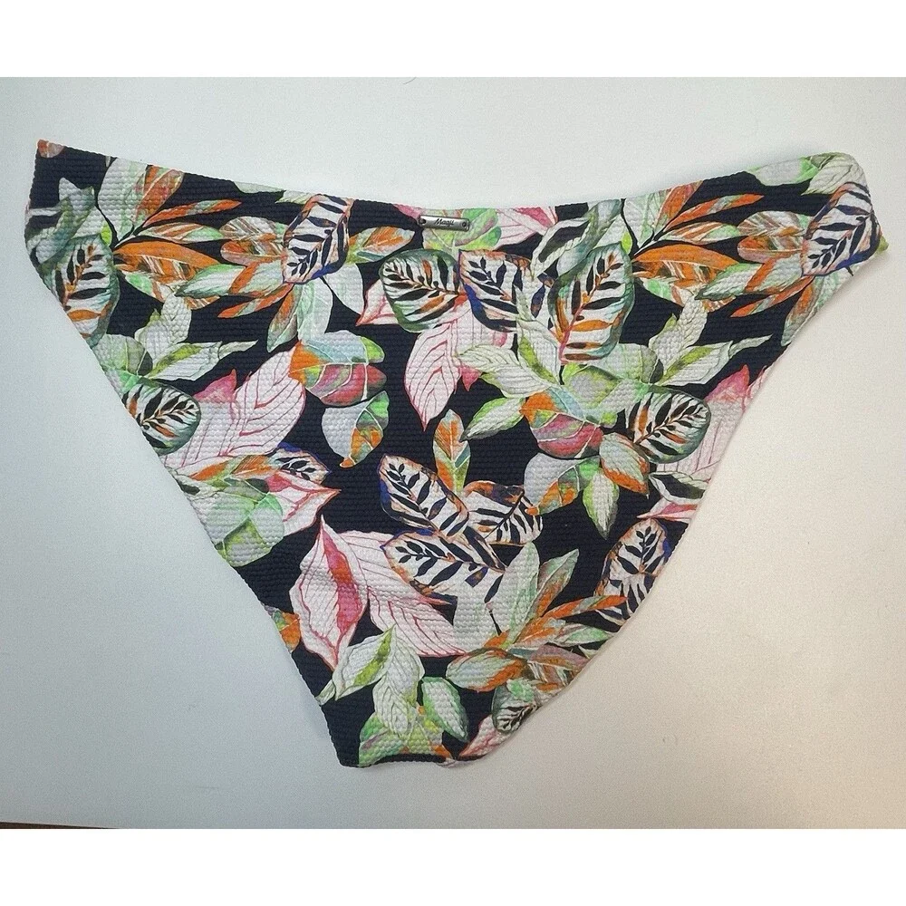 Maaji Jungle Print & Turquoise Reversible Bikini Bottom Sz S New
